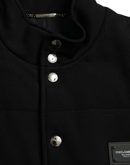 Dolce &amp;amp; Gabbana Svart Viskos Västkavaj Med Knäppning Och Logotyp