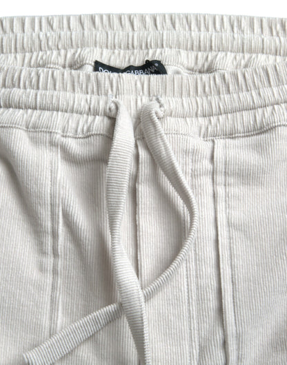 Dolce &amp;amp; Gabbana Beige bomullsmanchesterbermudashorts med logotyp