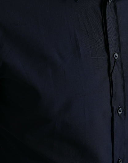 Dolce &amp;amp; Gabbana Marinblå Slim Fit Formell Guldskjorta