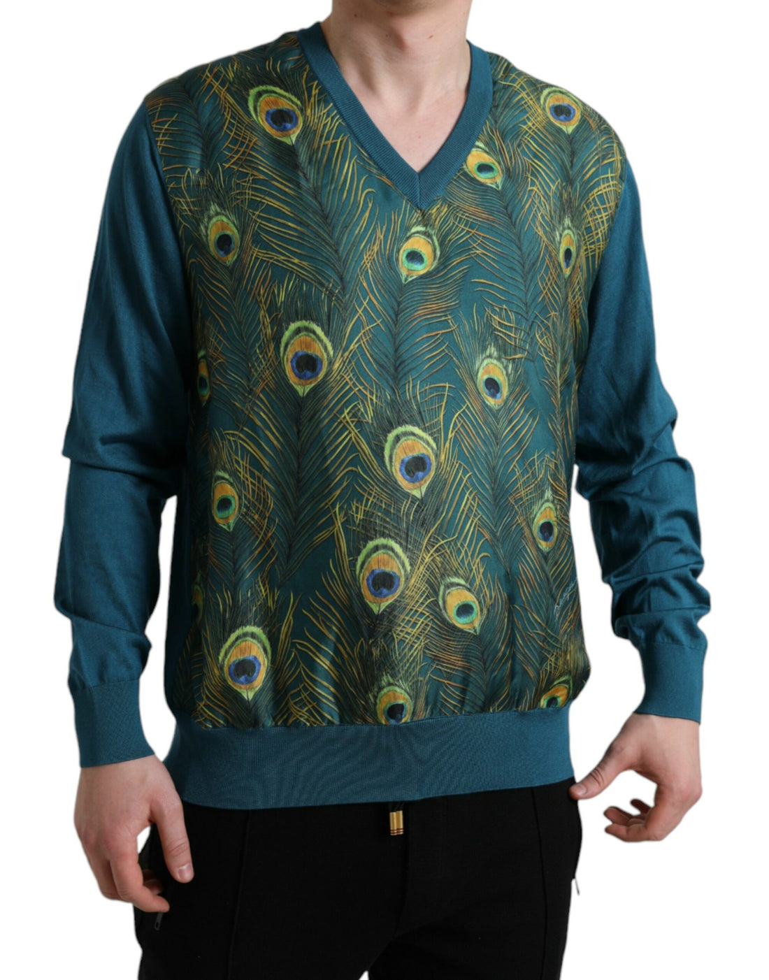 Dolce &amp;amp; Gabbana Grön Påfågelfjädertröja