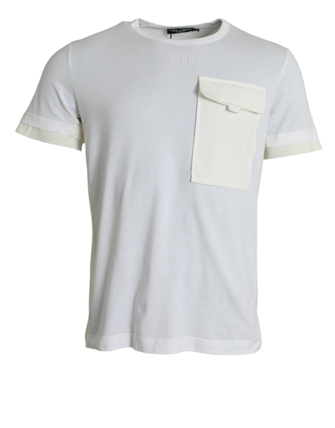 Dolce &amp;amp; Gabbana Vit bomulls-t-shirt med korta ärmar och fickor