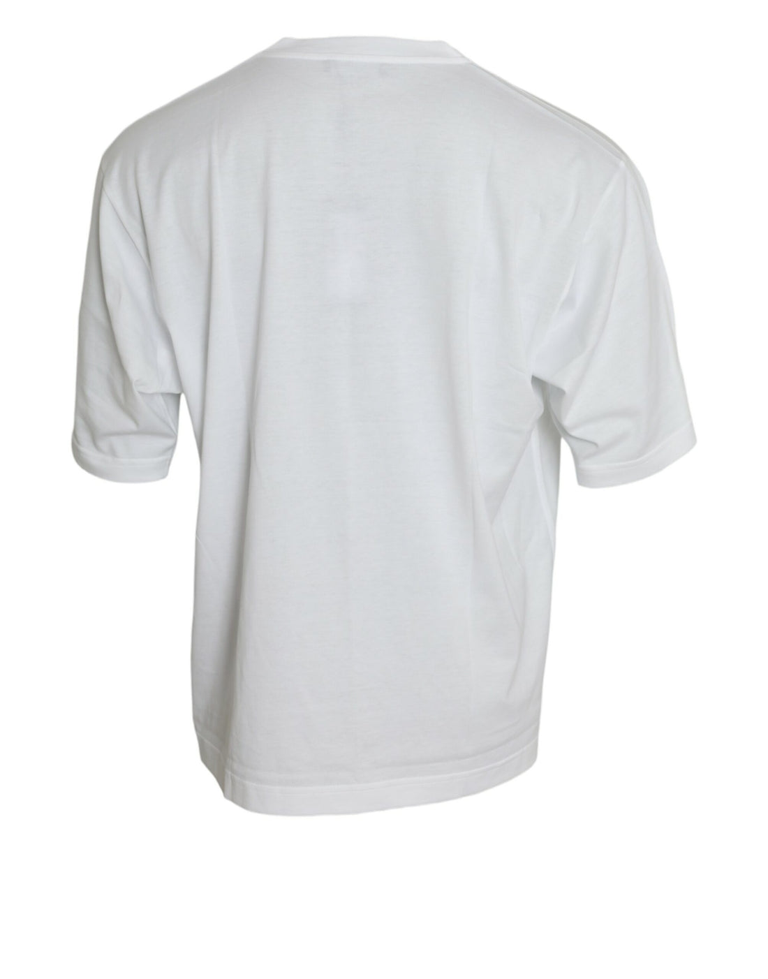 Dolce &amp;amp; Gabbana Vit bomulls-t-shirt med korta ärmar och rund halsringning