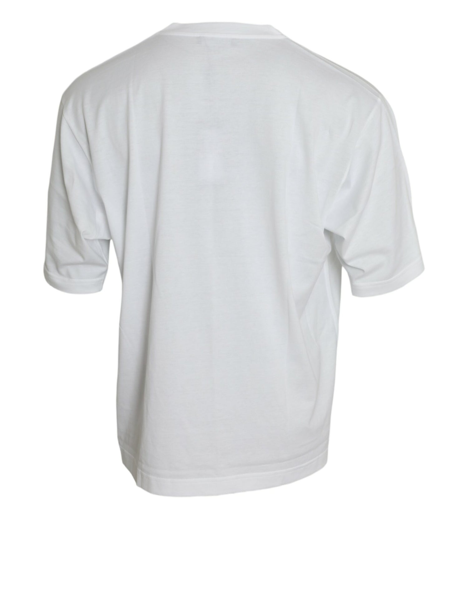 Dolce &amp;amp; Gabbana Vit bomulls-t-shirt med korta ärmar och rund halsringning