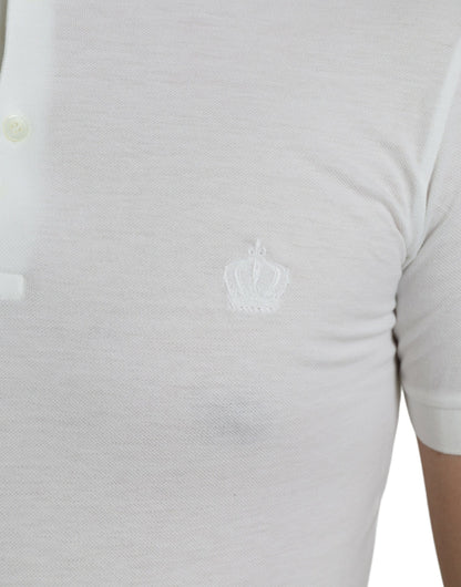 Dolce &amp;amp; Gabbana Vit Krage Kortärmad Kront-T-shirt