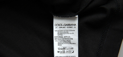 Dolce &amp;amp; Gabbana Svart Silverkedja Kortärmad T-shirt