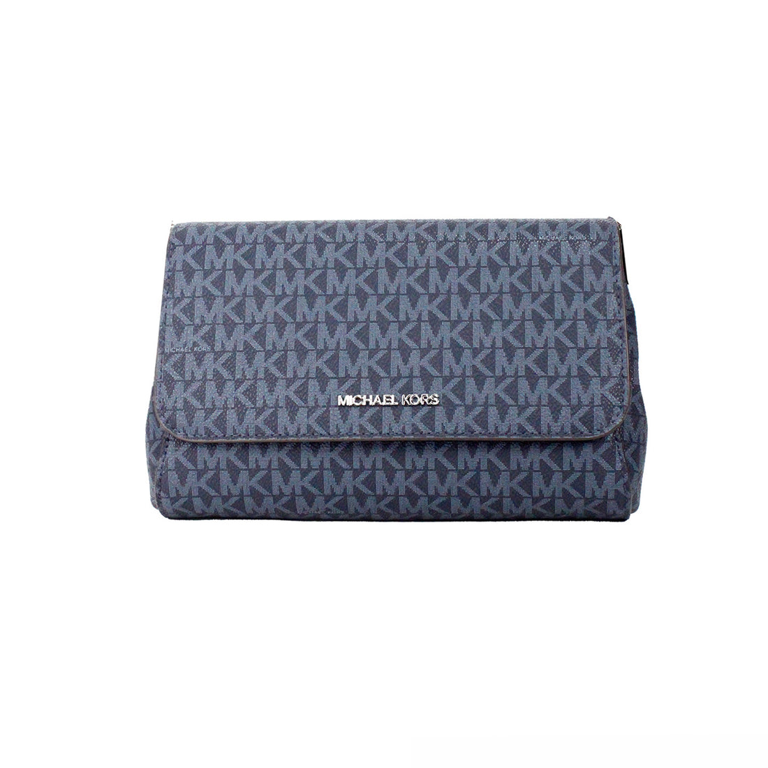 Michael Kors Jet Set Medium Marinblå PVC Konvertibel Pouchette Axelväska