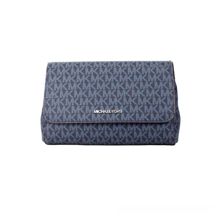 Michael Kors Jet Set Medium Marinblå PVC Konvertibel Pouchette Axelväska
