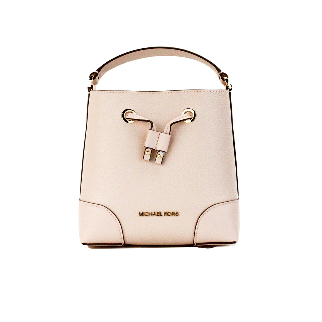 Michael Kors Mercer Liten Puderblush Pebble Läder Bucket Axelremsväska Handväska