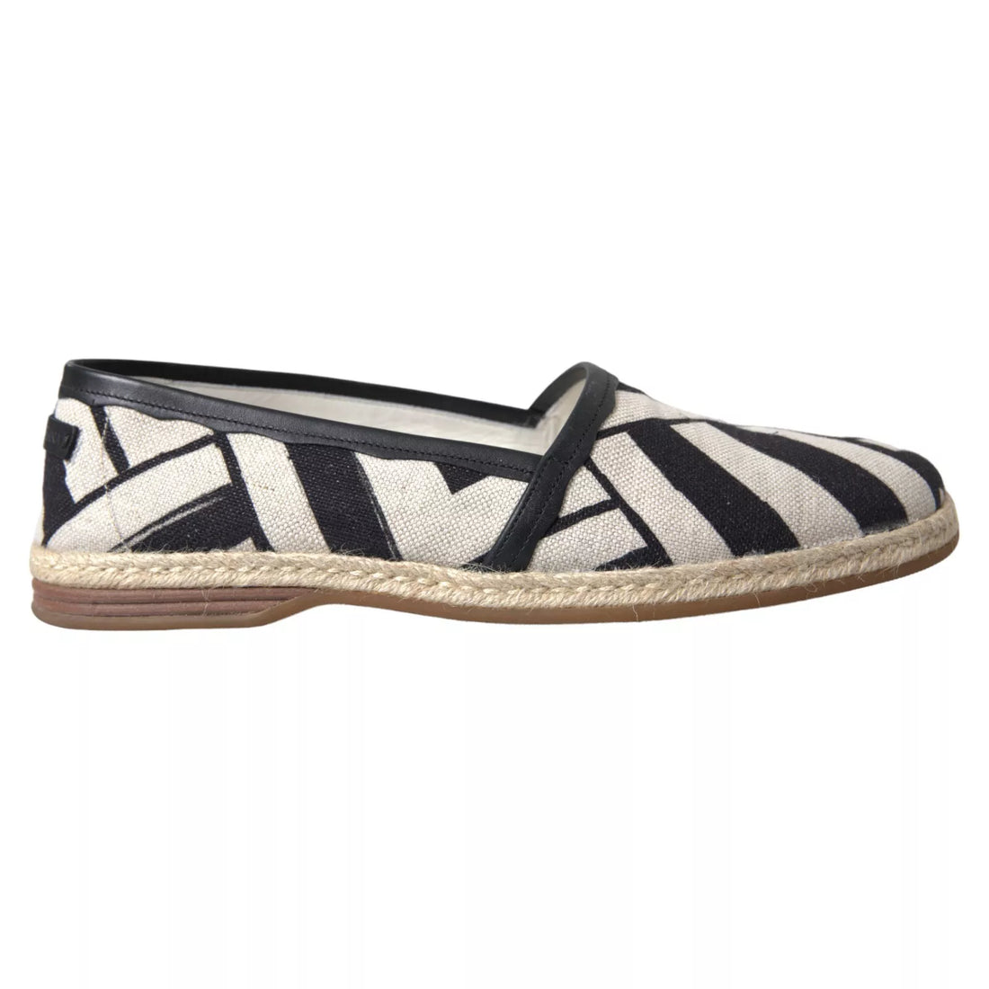 Dolce &amp;amp; Gabbana Svarta Vita Randiga Slip On Espadrilleskor