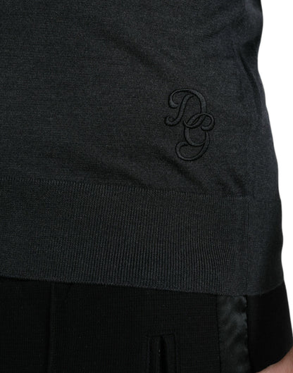 Dolce &amp;amp; Gabbana Mörkgrå Rundringad T-shirt Med Korta Ärmar