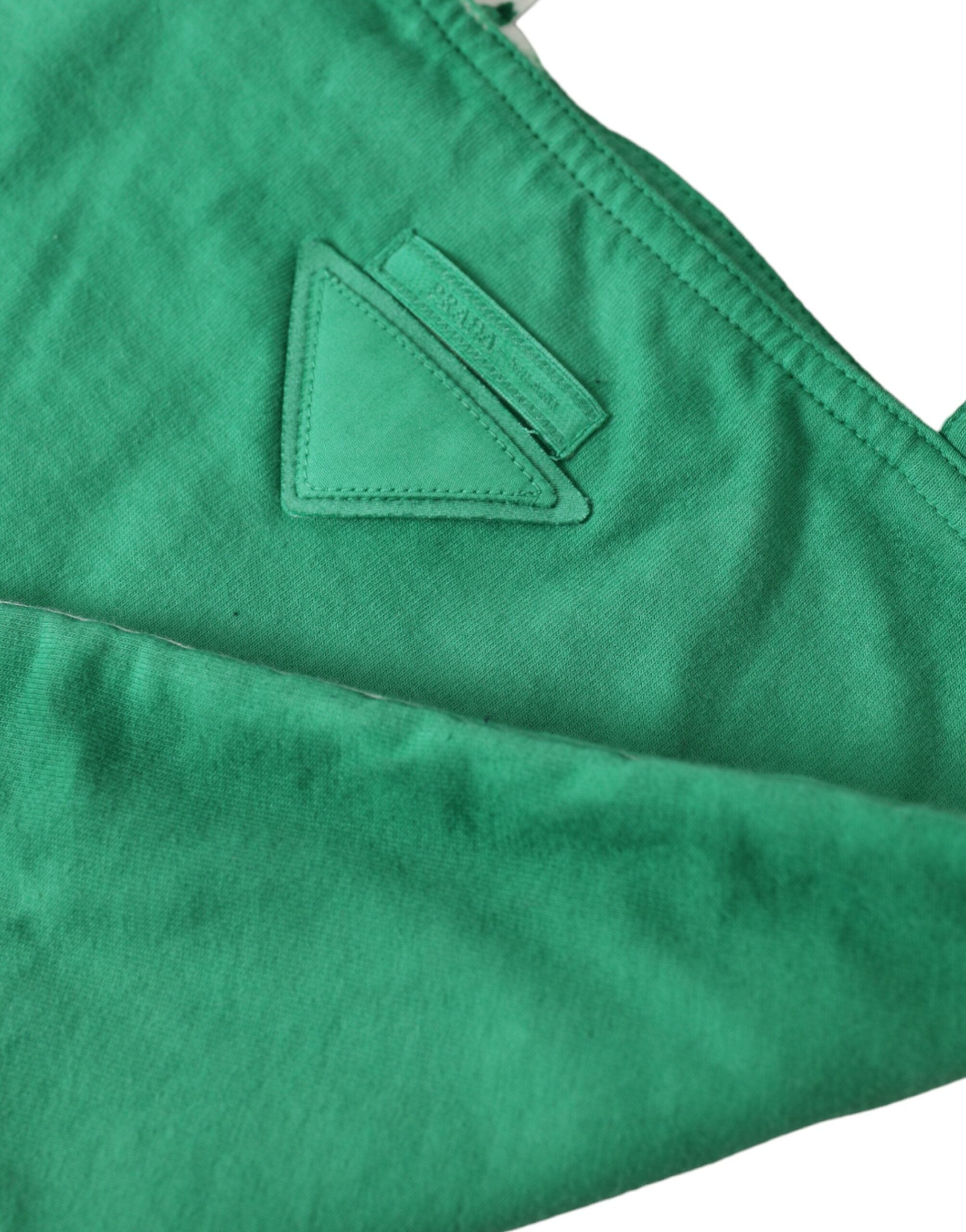 Prada grön jerseyväska med logotyp på axeln