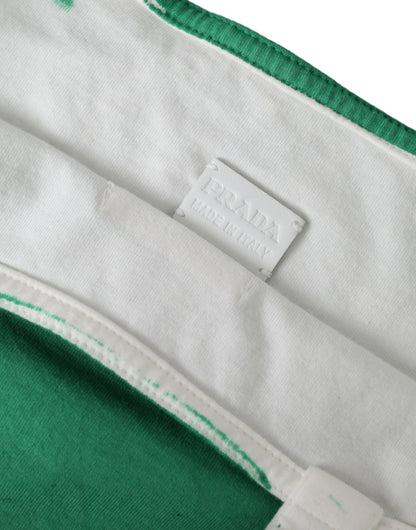 Prada grön jerseyväska med logotyp på axeln
