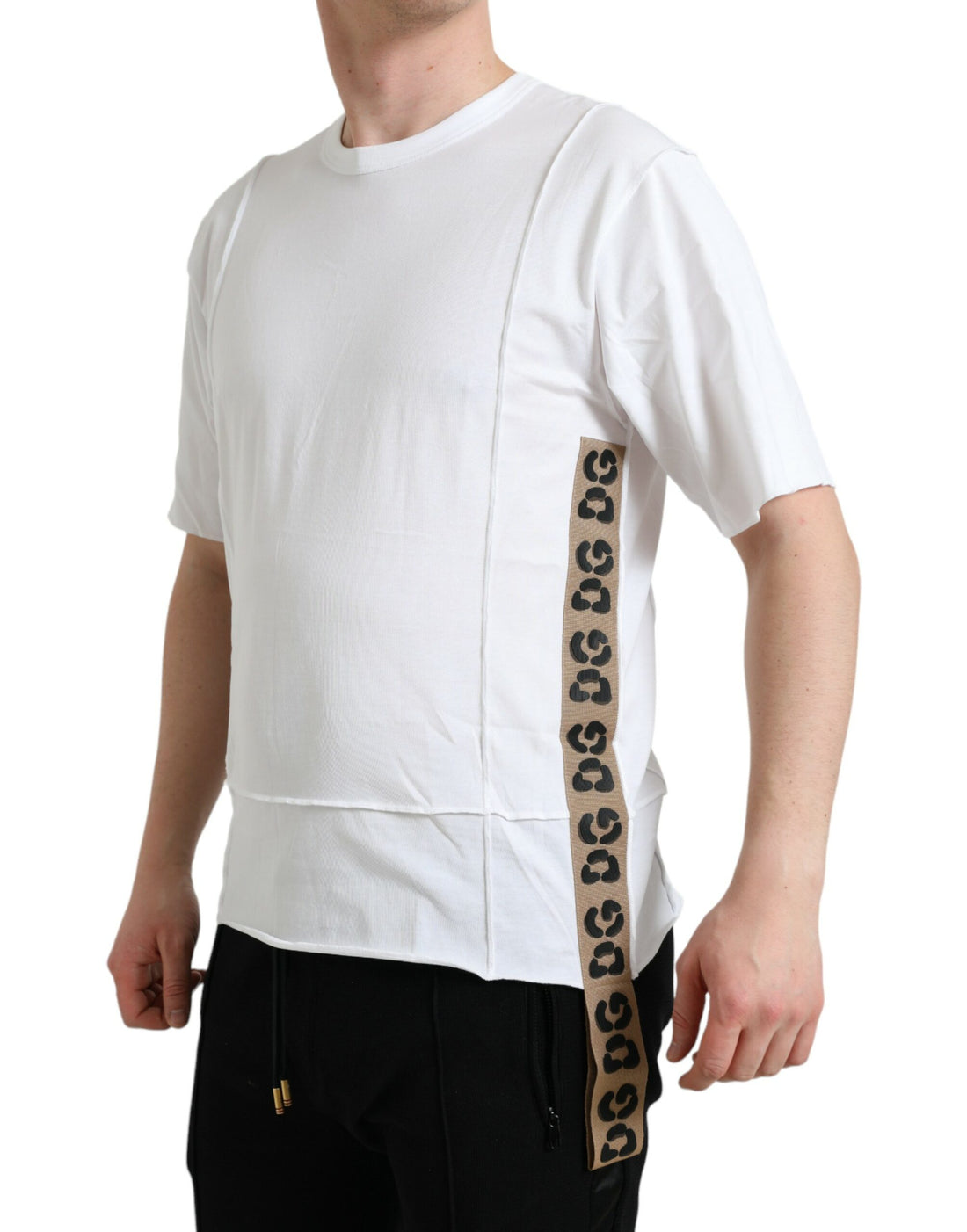 Dolce &amp;amp; Gabbana Vit Logotyp Rundringad Kortärmad T-shirt