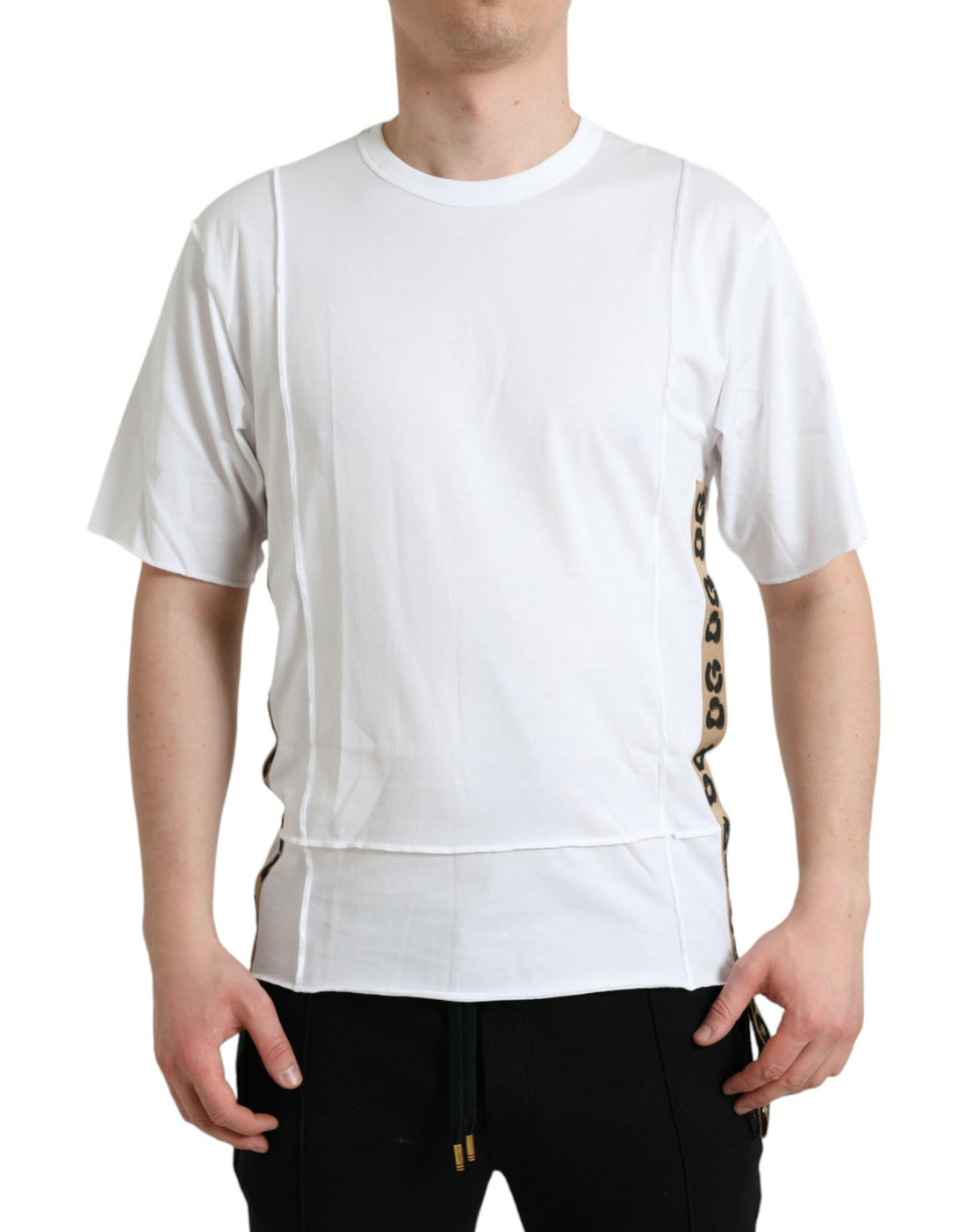 Dolce &amp;amp; Gabbana Vit Logotyp Rundringad Kortärmad T-shirt