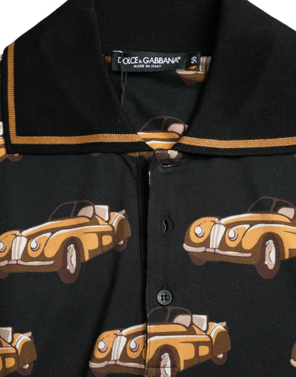 Dolce &amp;amp; Gabbana svart biltryck kortärmad pikétröja