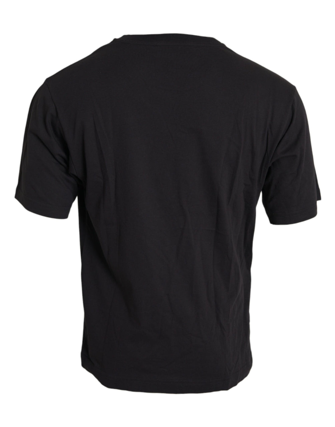 Dolce &amp;amp; Gabbana svart t-shirt med rund hals och tryck i bomull med fickor