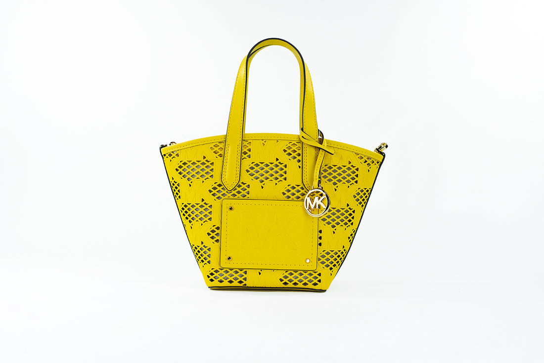 Michael Kors Kimber Liten Daffodil Läder 2-i-1 Dragkedja Messengerväska