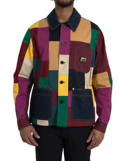 Dolce &amp;amp; Gabbana Flerfärgad Patchwork Bomullsjacka Med Krage