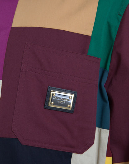 Dolce &amp;amp; Gabbana Flerfärgad Patchwork Bomullsjacka Med Krage