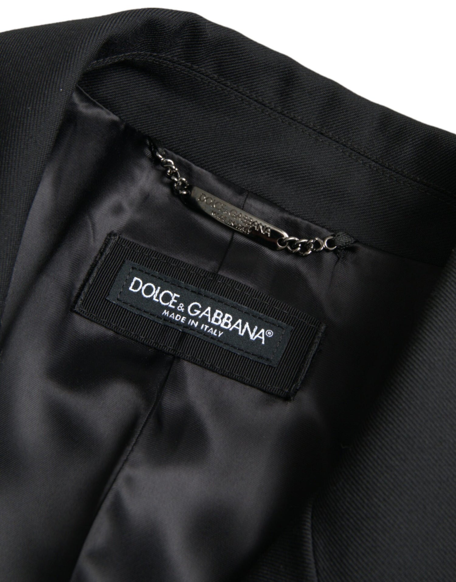 Dolce &amp;amp; Gabbana svart dubbelknäppt trenchcoatjacka