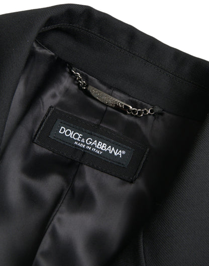 Dolce &amp;amp; Gabbana svart dubbelknäppt trenchcoatjacka