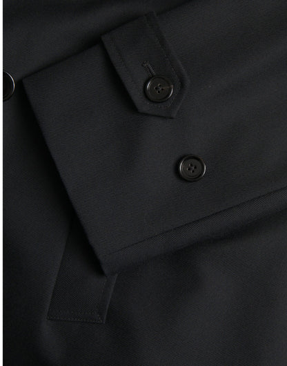 Dolce &amp;amp; Gabbana svart dubbelknäppt trenchcoatjacka