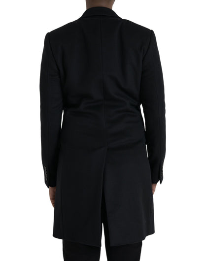 Dolce &amp;amp; Gabbana svart enkelknäppt trenchcoatjacka