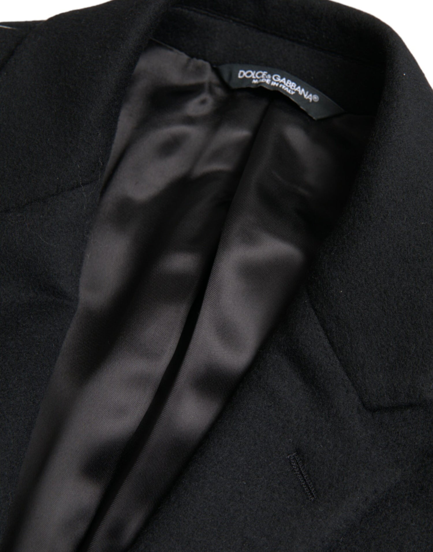 Dolce &amp;amp; Gabbana svart enkelknäppt trenchcoatjacka
