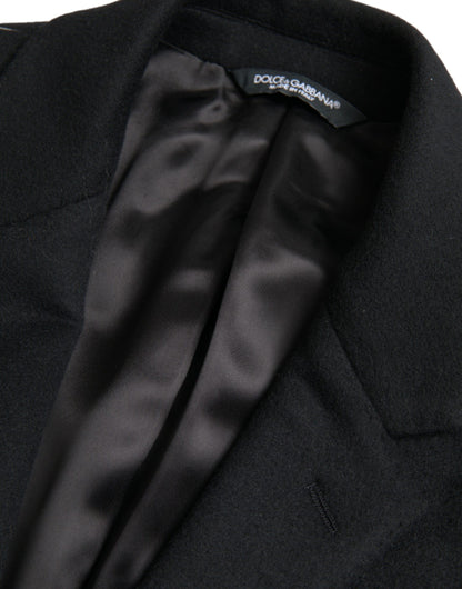 Dolce &amp;amp; Gabbana svart enkelknäppt trenchcoatjacka