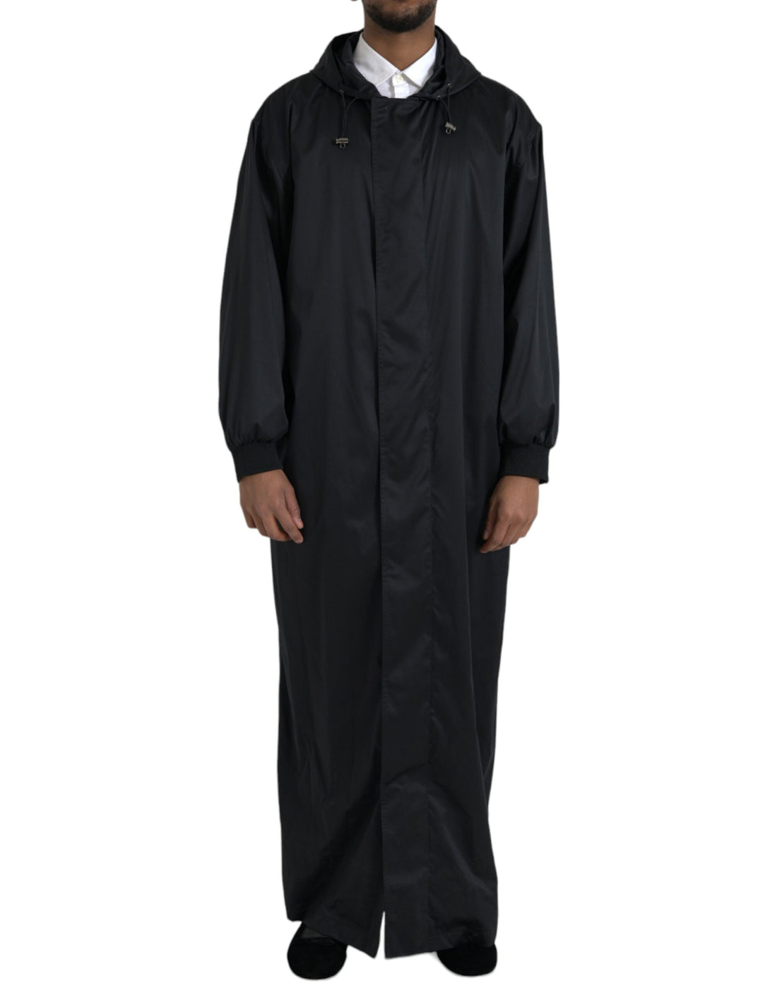 Dolce &amp;amp; Gabbana Svart Polyester Huvad Lång Vindjacka
