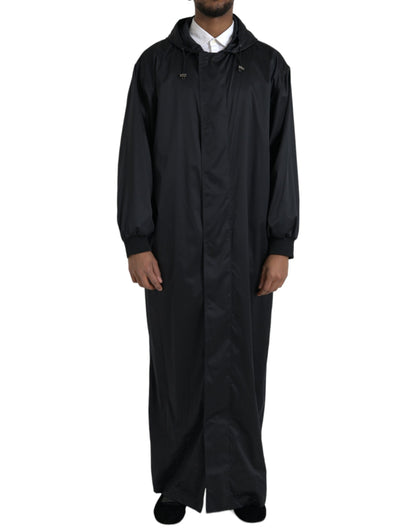 Dolce &amp;amp; Gabbana Svart Polyester Huvad Lång Vindjacka