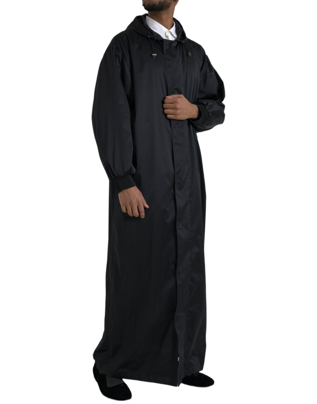 Dolce &amp;amp; Gabbana Svart Polyester Huvad Lång Vindjacka