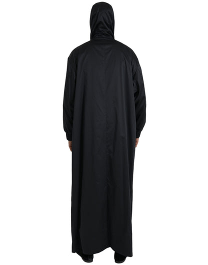 Dolce &amp;amp; Gabbana Svart Polyester Huvad Lång Vindjacka