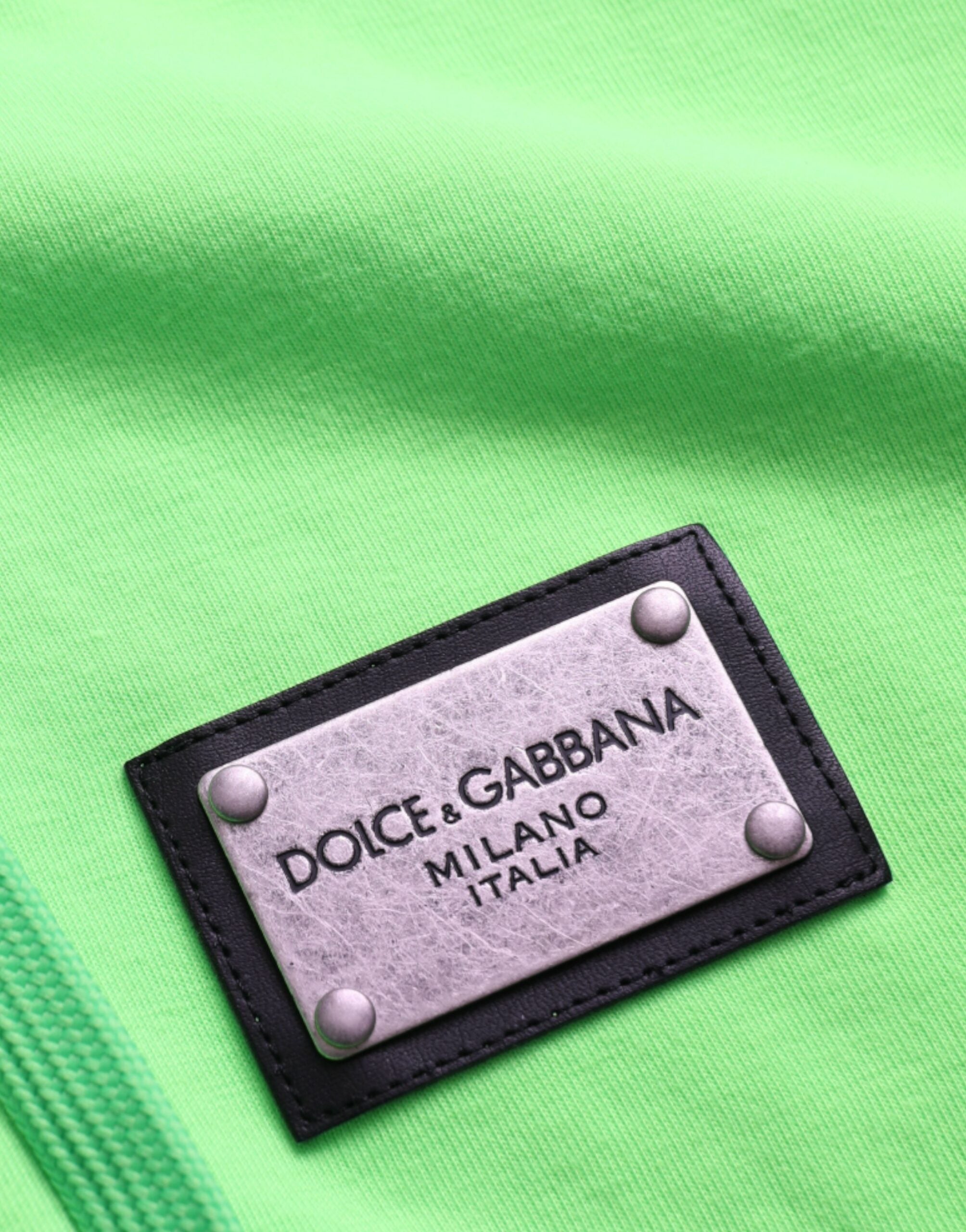 Dolce &amp;amp; Gabbana Neongrön Huvtröja med Hel Dragkedja