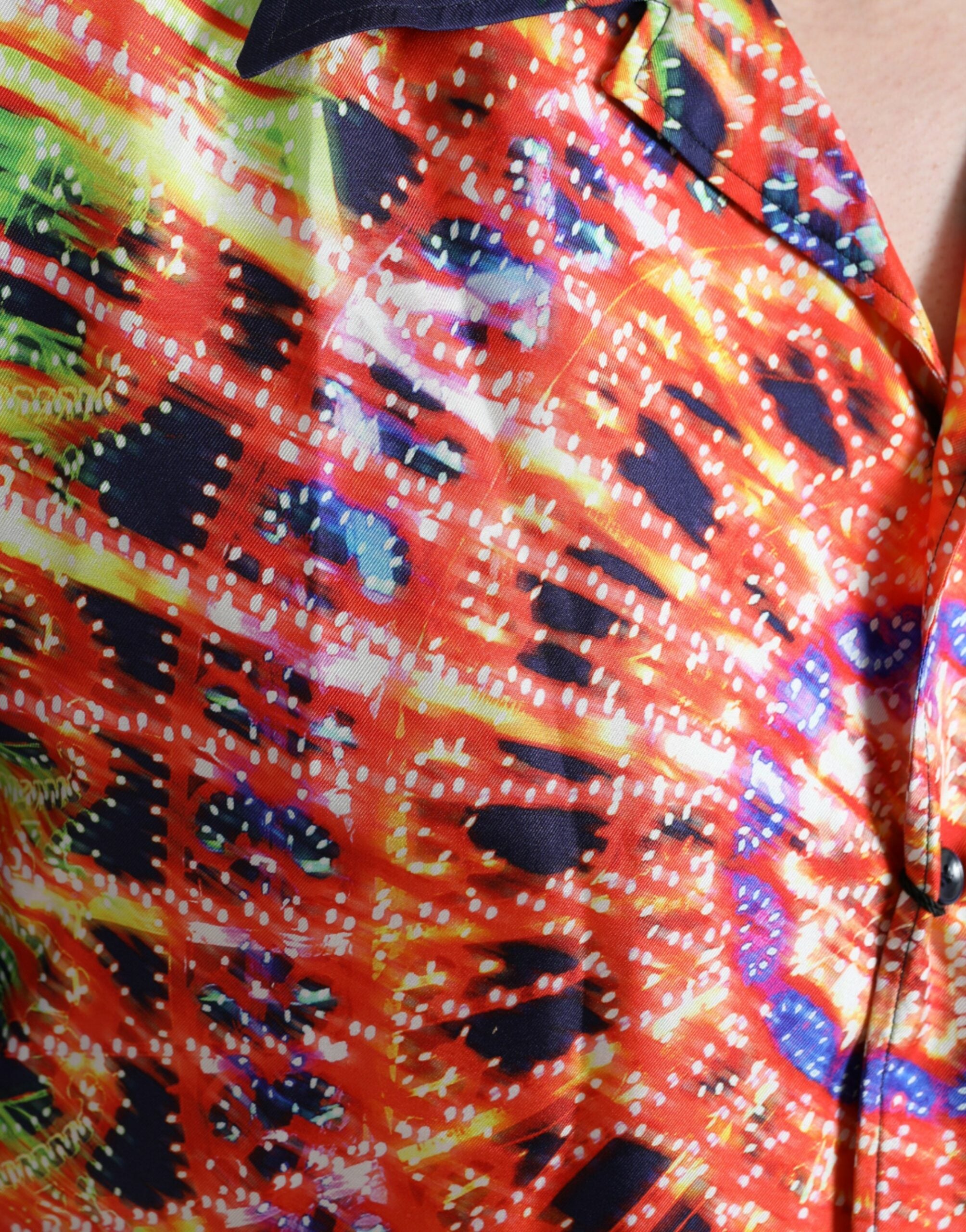 Dolce &amp;amp; Gabbana Multicolor Luminarie Silk Casual Shirt
