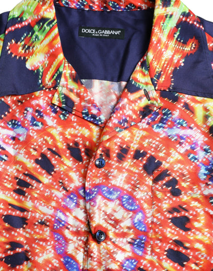 Dolce &amp;amp; Gabbana Multicolor Luminarie Silk Casual Shirt