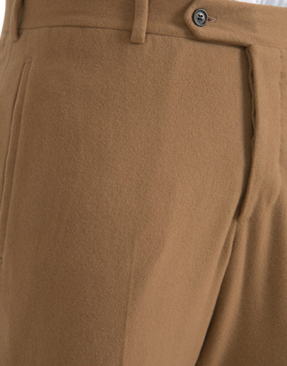 Prada Beige Kashmir Herr Rak Passform Dressbyxor
