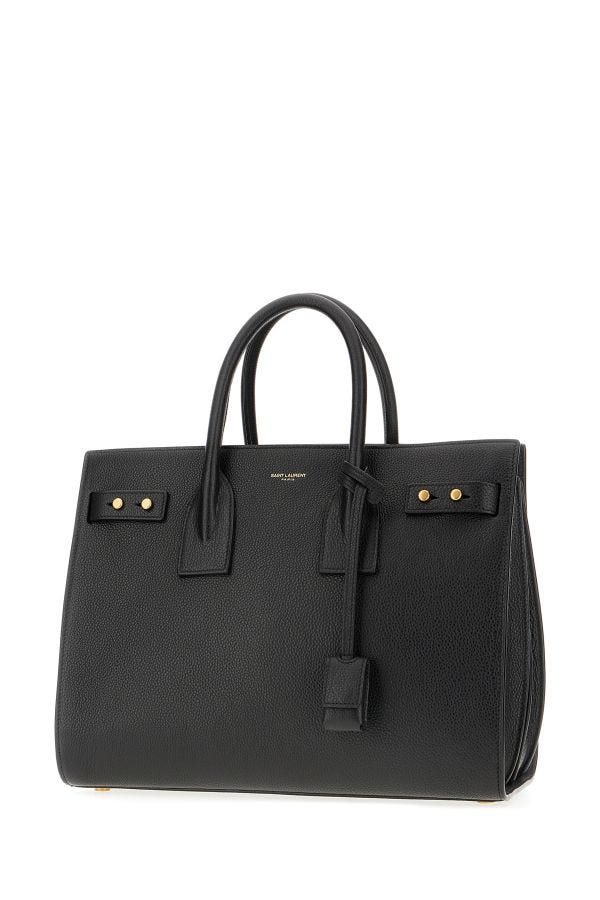 Saint Laurent Black Calf Leather Sac De Jour Handväska