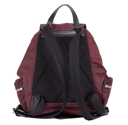 Burberry Medium Bourgogne Econyl Nylon Ryggsäck Dragsko Ryggsäck Bokväska