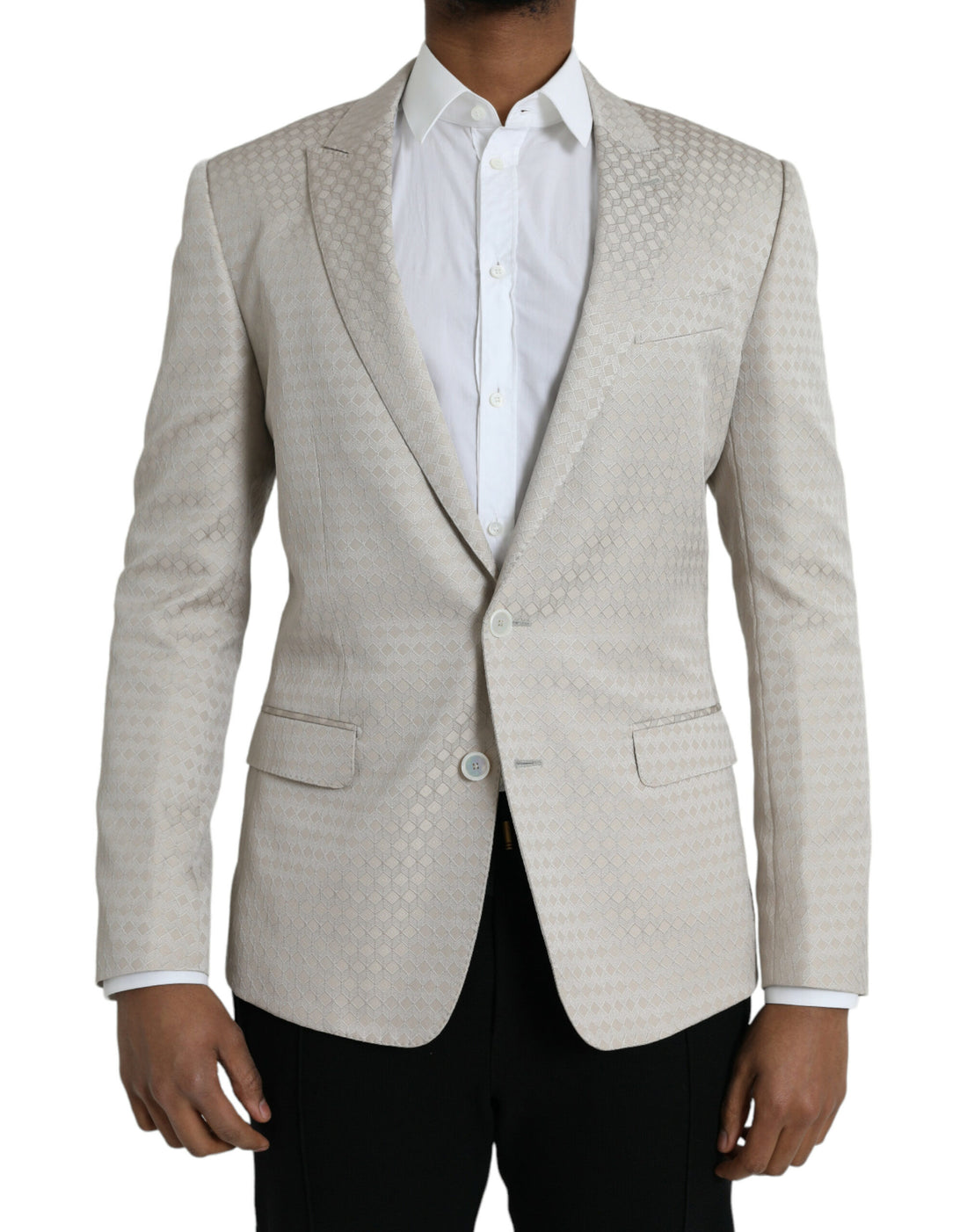 Dolce &amp;amp; Gabbana Beige MARTINI Enkelknäppt Kavaj