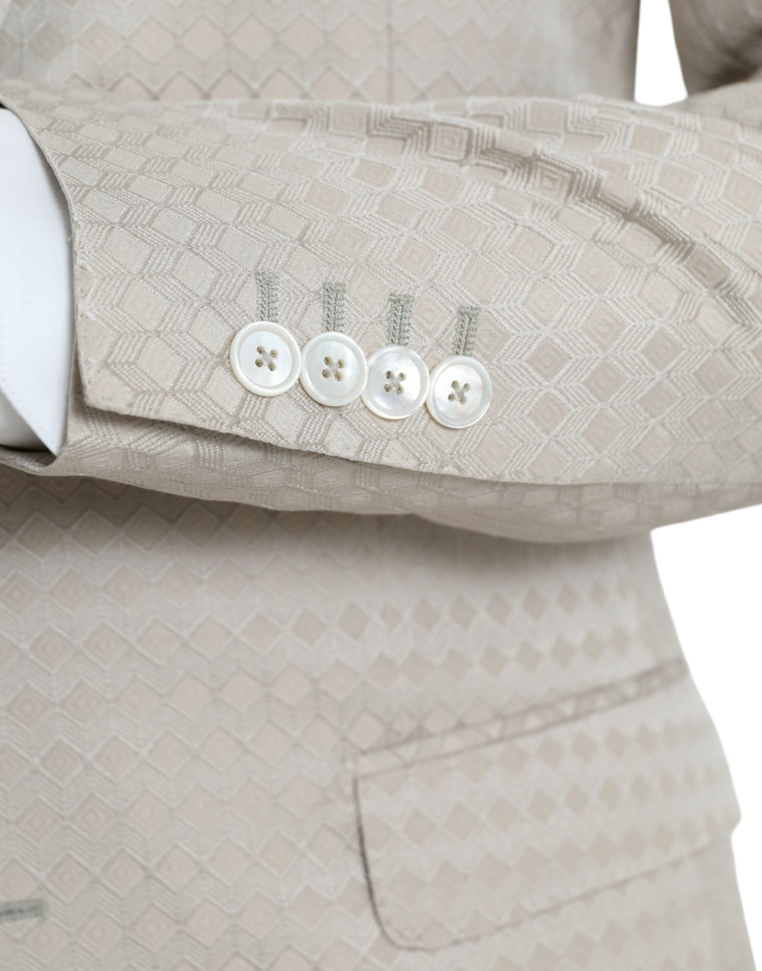 Dolce &amp;amp; Gabbana Beige MARTINI Enkelknäppt Kavaj