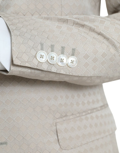 Dolce &amp;amp; Gabbana Beige MARTINI Enkelknäppt Kavaj