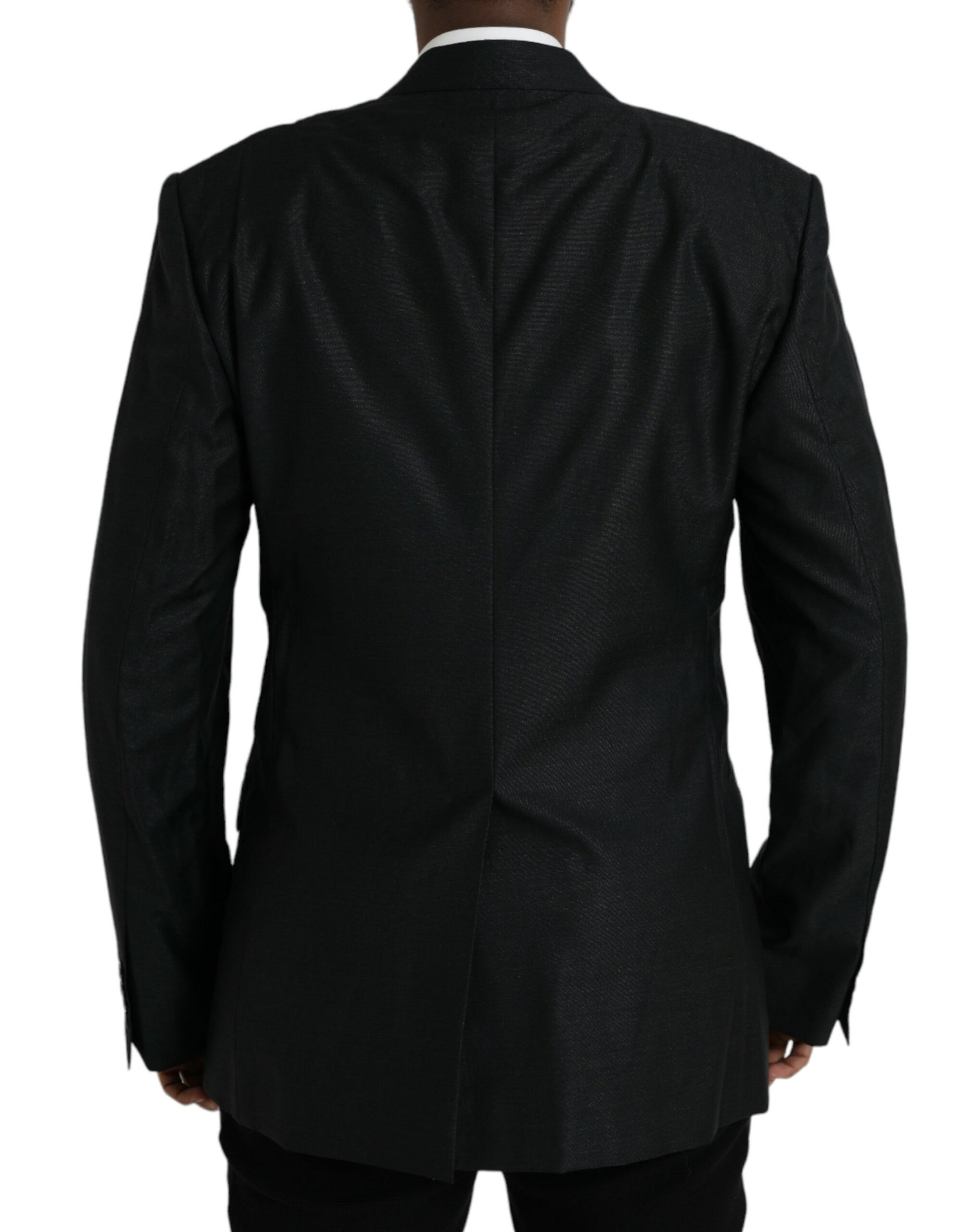 Dolce &amp;amp; Gabbana Svart Ullkavaj Enkelknäppt Kappa