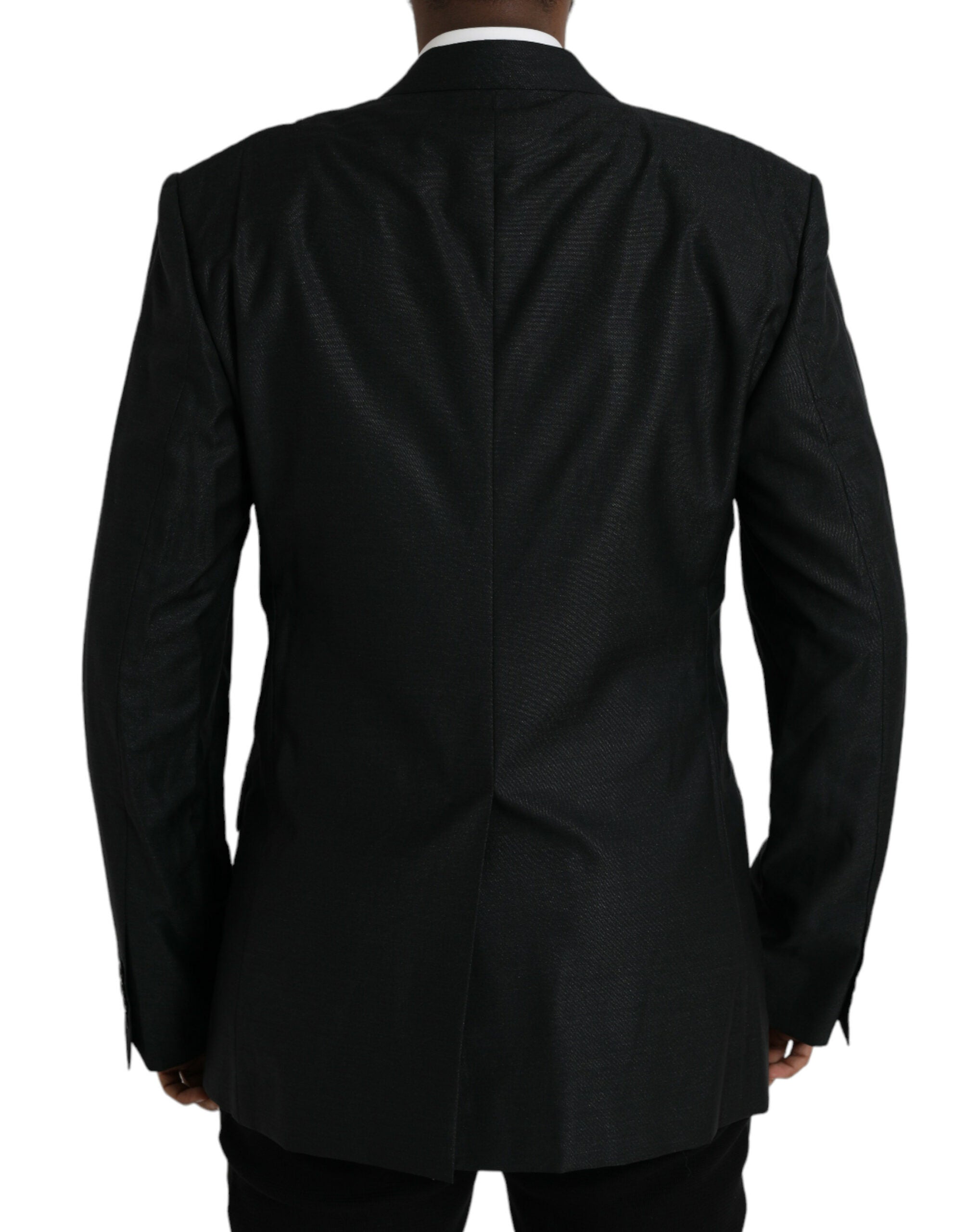 Dolce &amp;amp; Gabbana Svart Ullkavaj Enkelknäppt Kappa