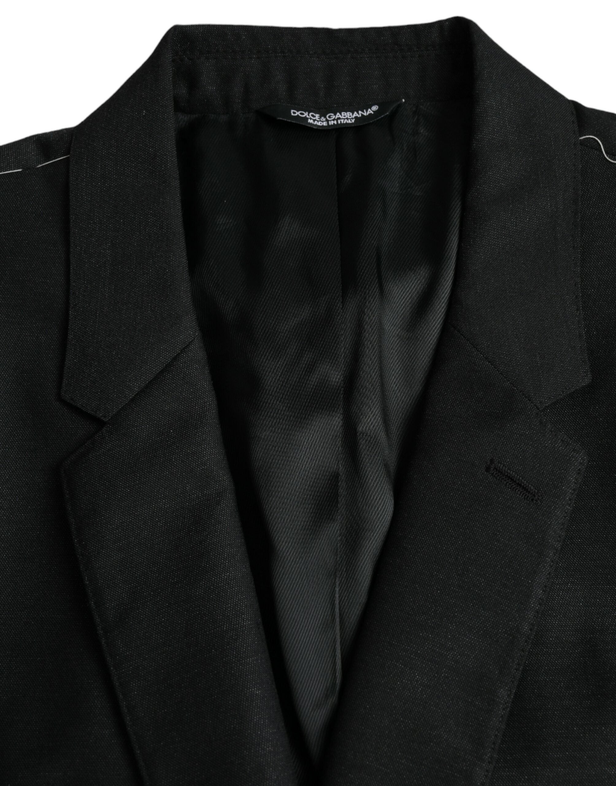 Dolce &amp;amp; Gabbana Svart Ullkavaj Enkelknäppt Kappa