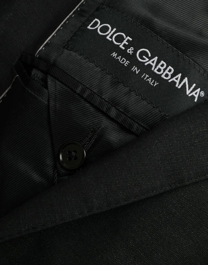 Dolce &amp;amp; Gabbana Svart Ullkavaj Enkelknäppt Kappa