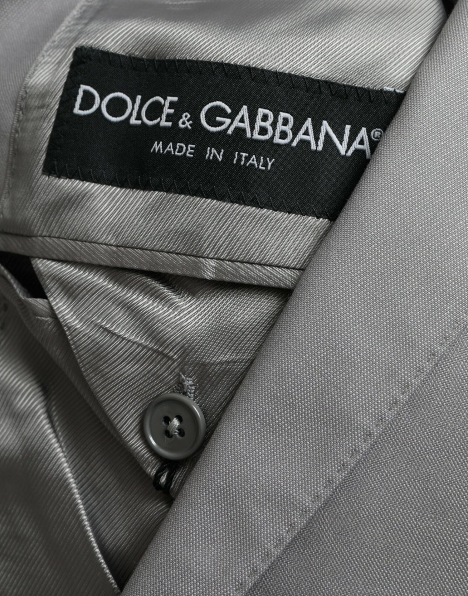 Dolce &amp;amp; Gabbana Grå Ull Peak Enkelknäppt Kavaj