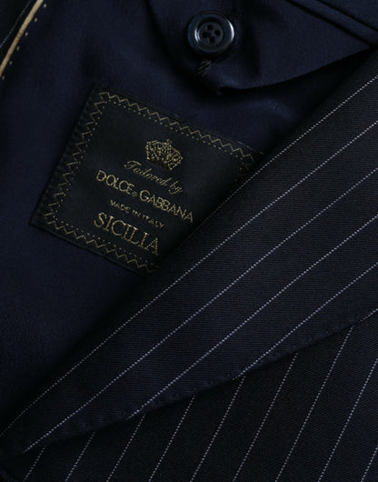Dolce &amp;amp; Gabbana Svartrandig SICILIA Dubbelknäppt Kavaj