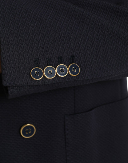 Dolce &amp;amp; Gabbana Mörkblå Crown Bee Dubbelknäppt Kavaj