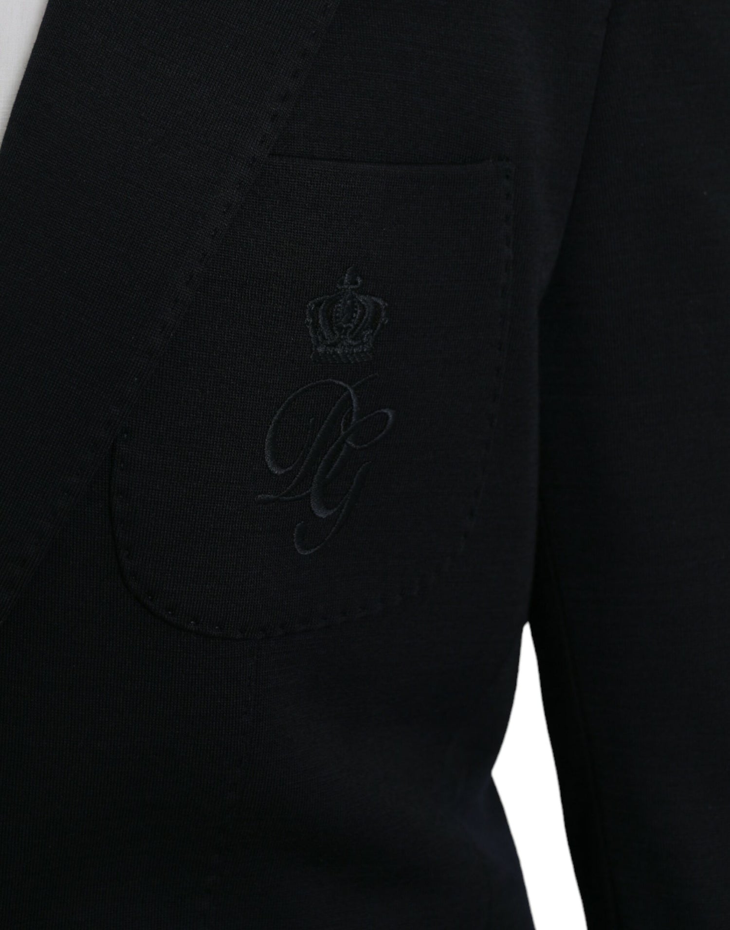 Dolce &amp;amp; Gabbana Svart Ullkavaj med Enkelknäppt Skydd